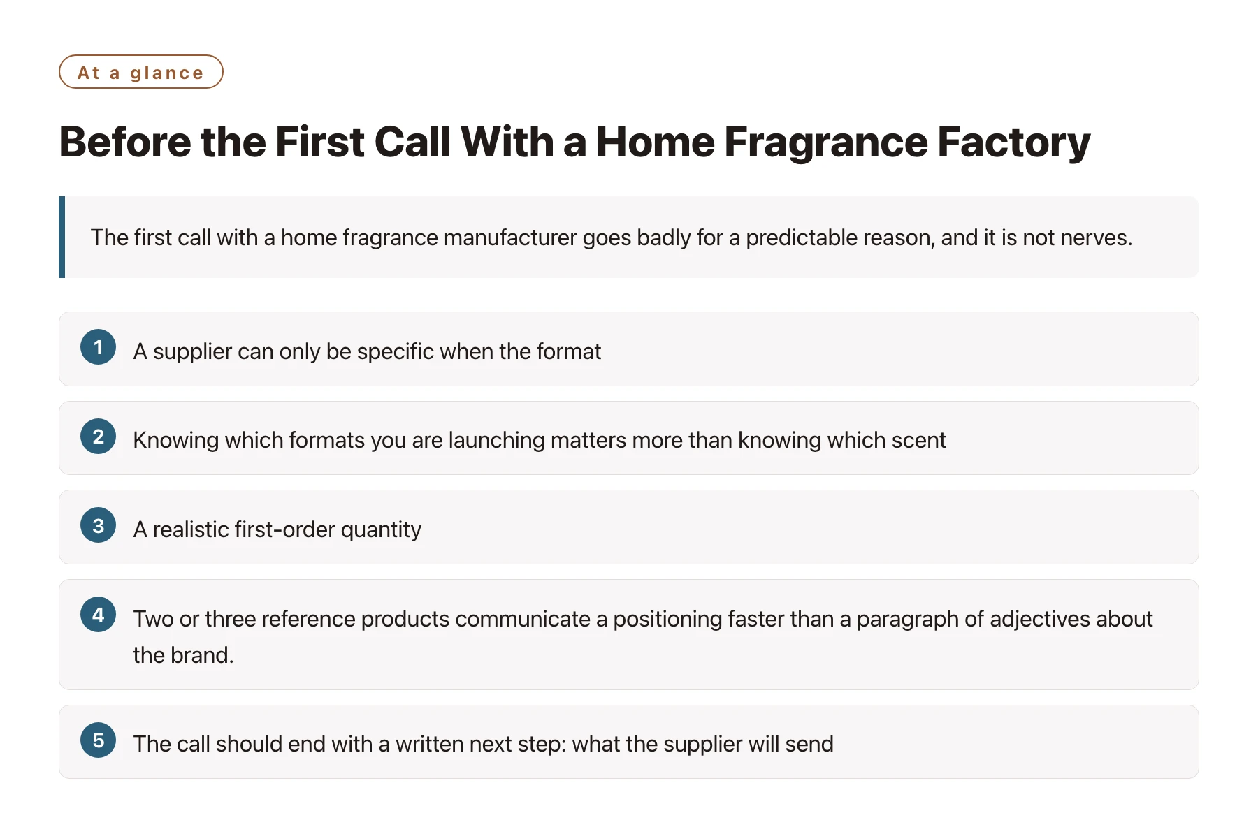 Before the First Call With a Home Fragrance Factory——全文要点速览